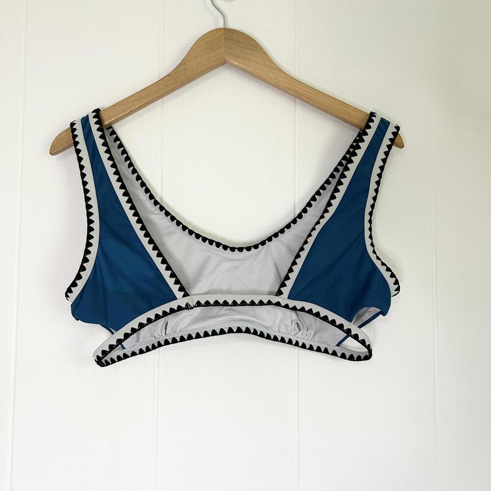 Unbranded Blue Crochet Cutout Bikini Top Swimwear Women's Large - Picture 2 of 2